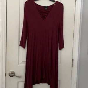 long sleeve front detailed dress